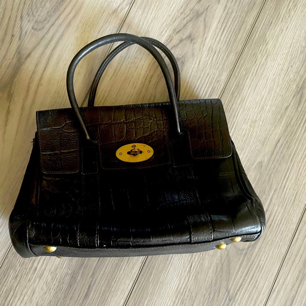Small Mulberry handbag. Black leather.